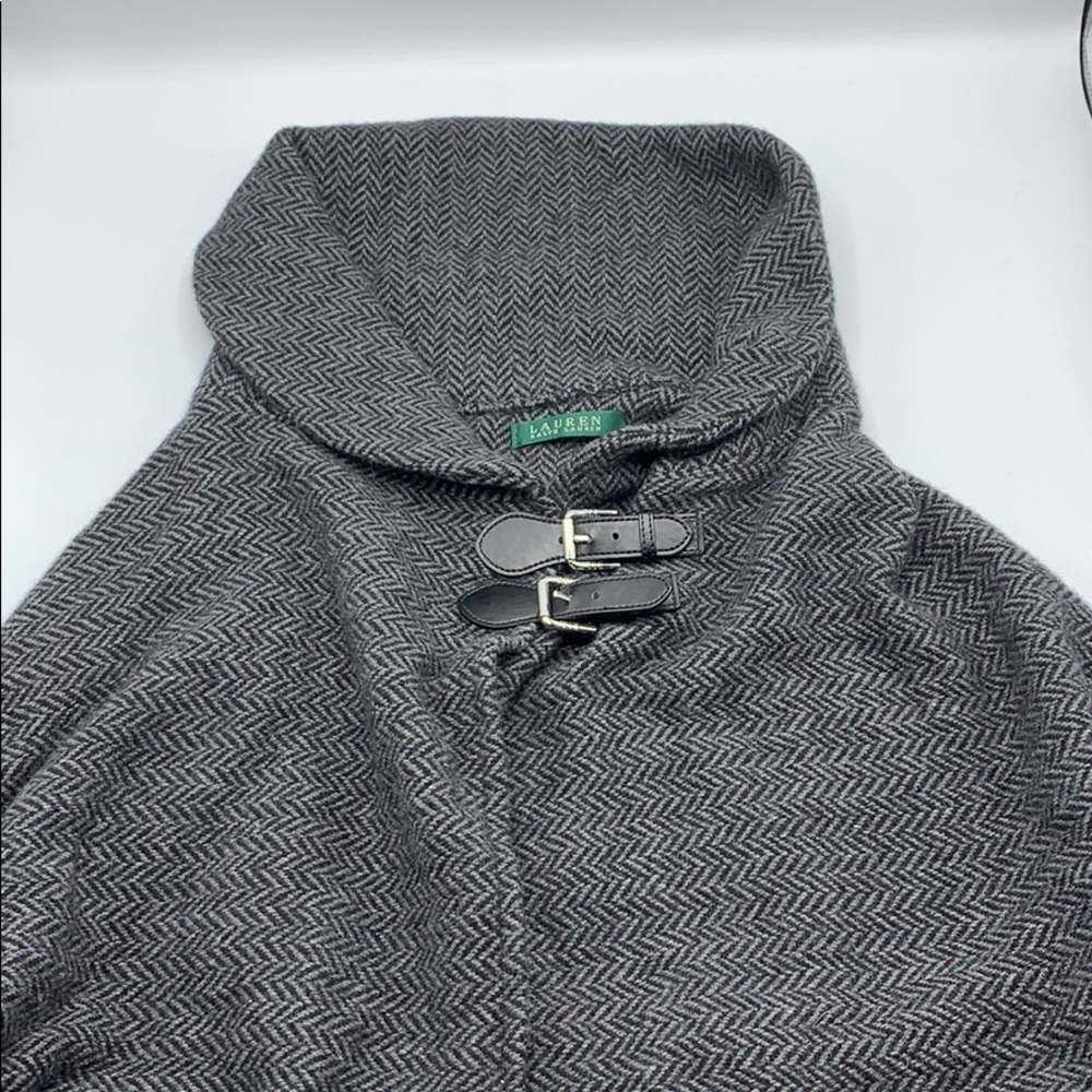 Ralph Lauren Black/Grey Wool Cape